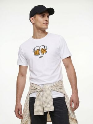 T-shirt męski w stylu młodzieżowym Sinsay ze sklepu: Sinsay w kategorii: T-shirty męskie - zdjęcie CC22A15-4CA-6968_827JU