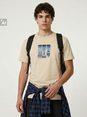 T-shirt męski wiosenny Sinsay ze sklepu: Sinsay w kategorii: T-shirty męskie - zdjęcie CC22A15-4CA-6968_866JU