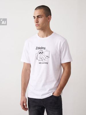 T-shirt męski wiosenny młodzieżowy Sinsay ze sklepu: Sinsay w kategorii: T-shirty męskie - zdjęcie CC22A15-4CA-6968_936JU