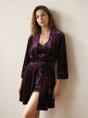 Szlafrok damski elegancki Sinsay ze sklepu: Sinsay w kategorii: Szlafroki damskie - zdjęcie CC22A15-4CA-6968_984JJ