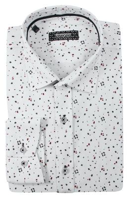 Koszula męska w stylu młodzieżowym Grzegorz Moda Męska ze sklepu: JegoSzafa.pl w kategorii: Koszule męskie - zdjęcie D87F7971-8A8-365_KSDWGRZEG0019czerwkropki