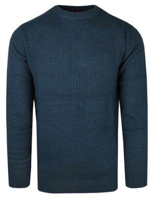 Sweter męski Adriano Guinari ze sklepu: JegoSzafa.pl w kategorii: Swetry męskie - zdjęcie D87F7971-8A8-365_SWADGAW23FAKTURAmidblue
