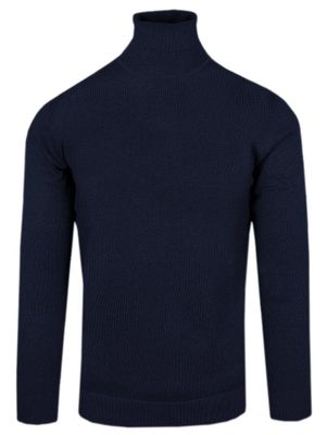 Sweter męski casual na zimę Alties ze sklepu: JegoSzafa.pl w kategorii: Swetry męskie - zdjęcie D87F7971-8A8-365_SWALTM04golfgranat