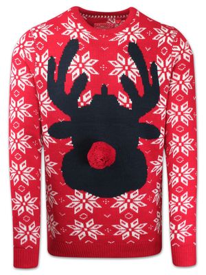 Sweter męski młodzieżowy BRAVE SOUL ze sklepu: JegoSzafa.pl w kategorii: Swetry męskie - zdjęcie D87F7971-8A8-365_SWBRSAW21RUDOLPHred