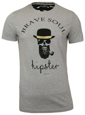 T-shirt męski młodzieżowy BRAVE SOUL ze sklepu: JegoSzafa.pl w kategorii: T-shirty męskie - zdjęcie D87F7971-8A8-365_TSBRSSS18MIDASgrey