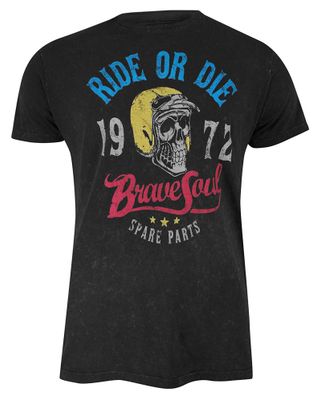 T-shirt męski na wiosnę w stylu młodzieżowym BRAVE SOUL ze sklepu: JegoSzafa.pl w kategorii: T-shirty męskie - zdjęcie D87F7971-8A8-365_TSBRSSS21ROSSIblack