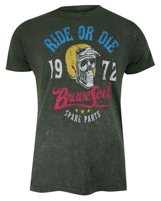 T-shirt męski młodzieżowy BRAVE SOUL ze sklepu: JegoSzafa.pl w kategorii: T-shirty męskie - zdjęcie D87F7971-8A8-365_TSBRSSS21ROSSIolive