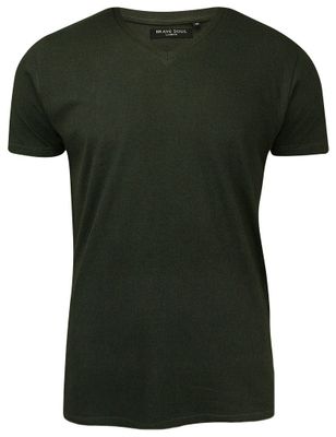 BRAVE SOUL - T-shirt męski na wiosnę ze sklepu: JegoSzafa.pl w kategorii: T-shirty męskie - zdjęcie D87F7971-8A8-365_TSBRSSS22SAINTmidkhaki
