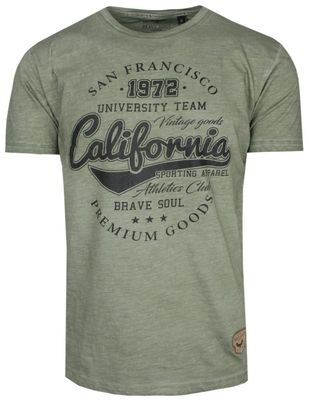 T-shirt męski młodzieżowy BRAVE SOUL ze sklepu: JegoSzafa.pl w kategorii: T-shirty męskie - zdjęcie D87F7971-8A8-365_TSBRSSS23VIDALolive