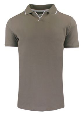 T-shirt męski wiosenny BRAVE SOUL ze sklepu: JegoSzafa.pl w kategorii: T-shirty męskie - zdjęcie D87F7971-8A8-365_TSBRSSS25poloFERRATtaupe