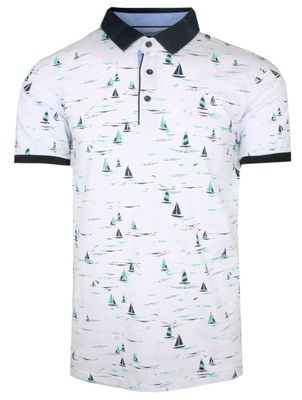T-shirt męski Le Marin ze sklepu: JegoSzafa.pl w kategorii: T-shirty męskie - zdjęcie D87F7971-8A8-365_TSKOWMAR0015BEYAZzaglowkiziel