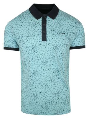 Porthal - T-shirt męski casual na wiosnę ze sklepu: JegoSzafa.pl w kategorii: T-shirty męskie - zdjęcie D87F7971-8A8-365_TSKOWPORT3053WZORturkus