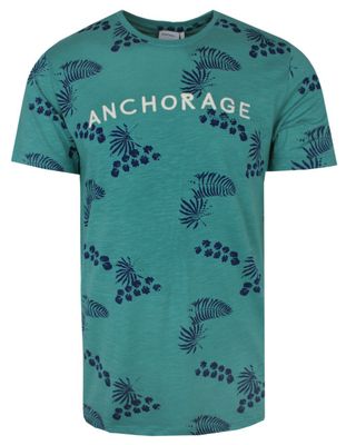 T-shirt męski na wiosnę Porthal ze sklepu: JegoSzafa.pl w kategorii: T-shirty męskie - zdjęcie D87F7971-8A8-365_TSKOWPORT3126LISCturkus