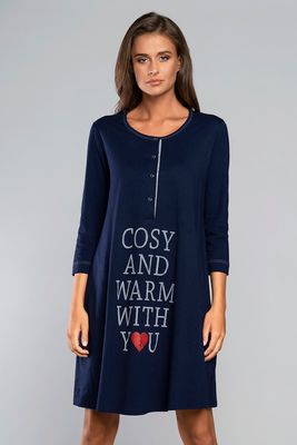 Koszula nocna z napisami casualowa Italian Fashion ze sklepu: kontri.pl w kategorii: Koszule nocne - zdjęcie E1A5966-47C-7221_14627