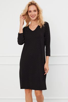 Italian Fashion - Koszula nocna w groszki elegancka ze sklepu: kontri.pl w kategorii: Koszule nocne - zdjęcie E1A5966-47C-7221_34322