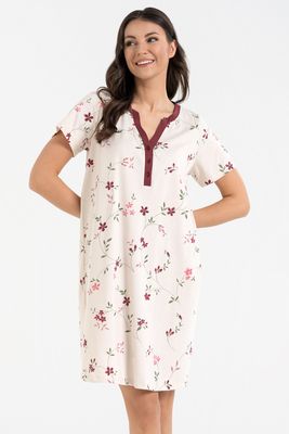 Koszula nocna casual w kwiaty Moraj ze sklepu: kontri.pl w kategorii: Koszule nocne - zdjęcie E1A5966-47C-7221_41589