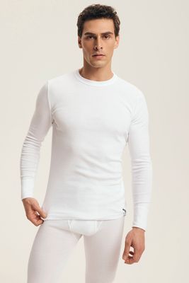 biały T-shirt męski z długimi rękawami wiosenny Henderson ze sklepu: kontri.pl w kategorii: T-shirty męskie