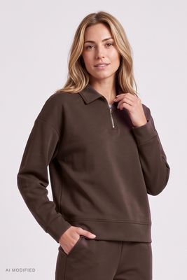 brązowy Bluza damska casual Vivisence ze sklepu: kontri.pl w kategorii: Bluzy damskie