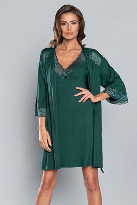 Szlafrok damski koronkowy Italian Fashion ze sklepu: kontri.pl w kategorii: Szlafroki damskie - zdjęcie E1A5966-47C-7221_7953