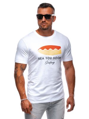 T-shirt męski sportowy w nadruki ze sklepu: Edoti w kategorii: T-shirty męskie - zdjęcie F4E56DB-49F-8620_S2003