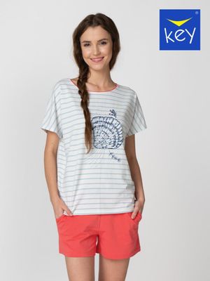 Piżama w nadruki casual Key ze sklepu: lenaodniemowlakadoszkolniaka.pl w kategorii: Piżamy damskie - zdjęcie WP-ADS-EIZXLPRXZ_226073