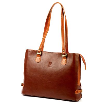 Florence - Shopper bag elegancka ze sklepu: lenaodniemowlakadoszkolniaka.pl w kategorii: Torby Shopper bag - zdjęcie WP-ADS-EIZXLPRXZ_328607
