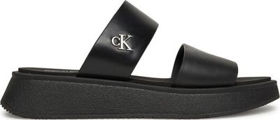 Klapki damskie na lato Calvin Klein Jeans ze sklepu: eobuwie.pl w kategorii: Klapki damskie - zdjęcie WP-EBWP-9KUZS-09B_0000304825798