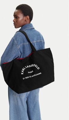 Shopper bag wakacyjna Karl Lagerfeld ze sklepu: eobuwie.pl w kategorii: Torby Shopper bag - zdjęcie WP-EBWP-9KUZS-09B_0000305476456