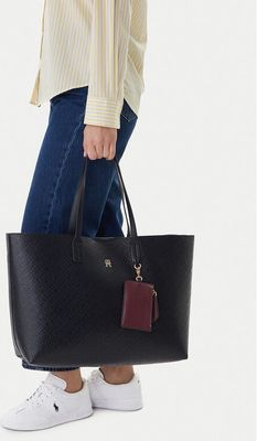 Shopper bag elegancka Tommy Hilfiger ze sklepu: eobuwie.pl w kategorii: Torby Shopper bag - zdjęcie WP-EBWP-9KUZS-09B_0000305556219