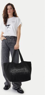 Shopper bag elegancka Karl Lagerfeld ze sklepu: eobuwie.pl w kategorii: Torby Shopper bag - zdjęcie WP-EBWP-9KUZS-09B_0000305789976