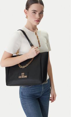 Shopper bag elegancka Love Moschino ze sklepu: eobuwie.pl w kategorii: Torby Shopper bag - zdjęcie WP-EBWP-9KUZS-09B_0000305996817