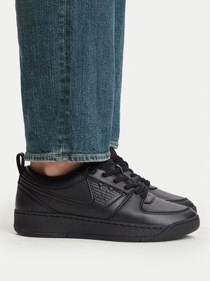 czarny Buty sportowe męskie wiosenne wiązane EA7 Emporio Armani ze sklepu: eobuwie.pl w kategorii: Buty sportowe męskie