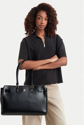 Shopper bag elegancka Tommy Hilfiger ze sklepu: eobuwie.pl w kategorii: Torby Shopper bag - zdjęcie WP-EBWP-9KUZS-09B_0000306163645
