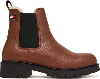 Botki jesienne Tommy Jeans ze sklepu: eobuwie.pl w kategorii: Botki - zdjęcie WP-EBWP-9KUZS-09B_0000306197909