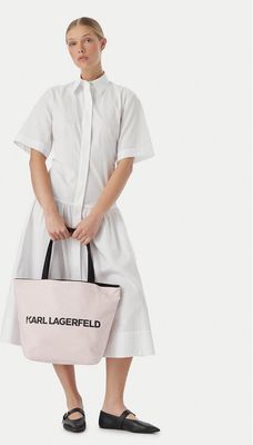 Shopper bag wakacyjna Karl Lagerfeld ze sklepu: eobuwie.pl w kategorii: Torby Shopper bag - zdjęcie WP-EBWP-9KUZS-09B_0000306283428
