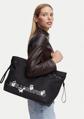 Shopper bag elegancka Karl Lagerfeld ze sklepu: eobuwie.pl w kategorii: Torby Shopper bag - zdjęcie WP-EBWP-9KUZS-09B_0000306283480