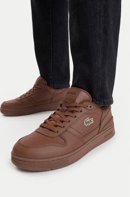 brązowy Buty sportowe męskie jesienne Lacoste ze sklepu: eobuwie.pl w kategorii: Buty sportowe męskie