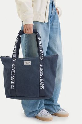 Shopper bag na wakacje Guess Jeans ze sklepu: eobuwie.pl w kategorii: Torby Shopper bag - zdjęcie WP-EBWP-9KUZS-09B_5906751878033