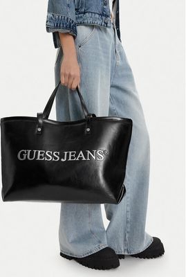 Shopper bag elegancka Guess Jeans ze sklepu: eobuwie.pl w kategorii: Torby Shopper bag - zdjęcie WP-EBWP-9KUZS-09B_5906751880685