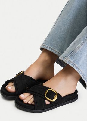 Klapki damskie na lato Guess Jeans ze sklepu: eobuwie.pl w kategorii: Klapki damskie - zdjęcie WP-EBWP-9KUZS-09B_5907964034964
