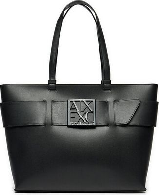 Shopper bag elegancka Armani Exchange ze sklepu: eobuwie.pl w kategorii: Torby Shopper bag - zdjęcie WP-EBWP-9KUZS-09B_8057970861218