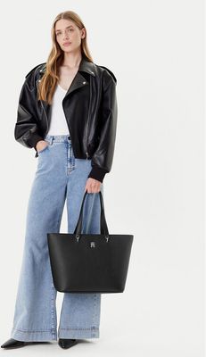 Shopper bag elegancka Tommy Hilfiger ze sklepu: eobuwie.pl w kategorii: Torby Shopper bag - zdjęcie WP-EBWP-9KUZS-09B_8720644643082