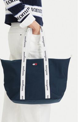 Shopper bag wakacyjna Tommy Jeans ze sklepu: eobuwie.pl w kategorii: Torby Shopper bag - zdjęcie WP-EBWP-9KUZS-09B_8721337025246