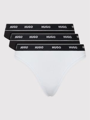 HUGO - Majtki damskie z napisami klasyczne ze sklepu: MODIVO w kategorii: Majtki damskie - zdjęcie WP-EBWP-BKLVO-LN0_0000301077657