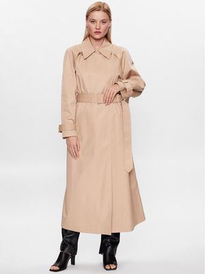Płaszcz damski casual Calvin Klein ze sklepu: MODIVO w kategorii: Płaszcze damskie - zdjęcie WP-EBWP-BKLVO-LN0_0000302250523