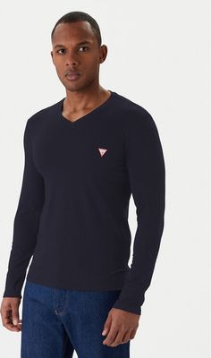 T-shirt męski casual Guess ze sklepu: MODIVO w kategorii: T-shirty męskie - zdjęcie WP-EBWP-BKLVO-LN0_0000302841943