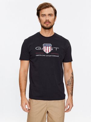 T-shirt męski w stylu młodzieżowym Gant ze sklepu: MODIVO w kategorii: T-shirty męskie - zdjęcie WP-EBWP-BKLVO-LN0_0000303284688