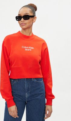 Calvin Klein Jeans - Bluza damska ze sklepu: MODIVO w kategorii: Bluzy damskie - zdjęcie WP-EBWP-BKLVO-LN0_0000303417406