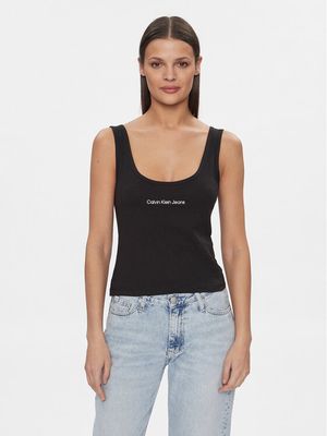 Calvin Klein Jeans - Bluzka damska letnia casual ze sklepu: MODIVO w kategorii: Bluzki damskie - zdjęcie WP-EBWP-BKLVO-LN0_0000303418755