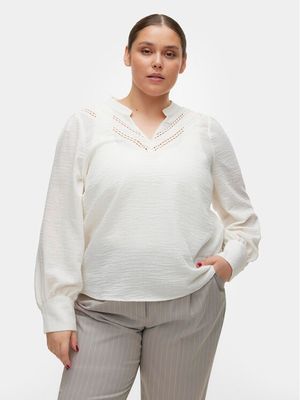 Bluzka damska elegancka Vero Moda Curve ze sklepu: MODIVO w kategorii: Bluzki damskie - zdjęcie WP-EBWP-BKLVO-LN0_0000303785284